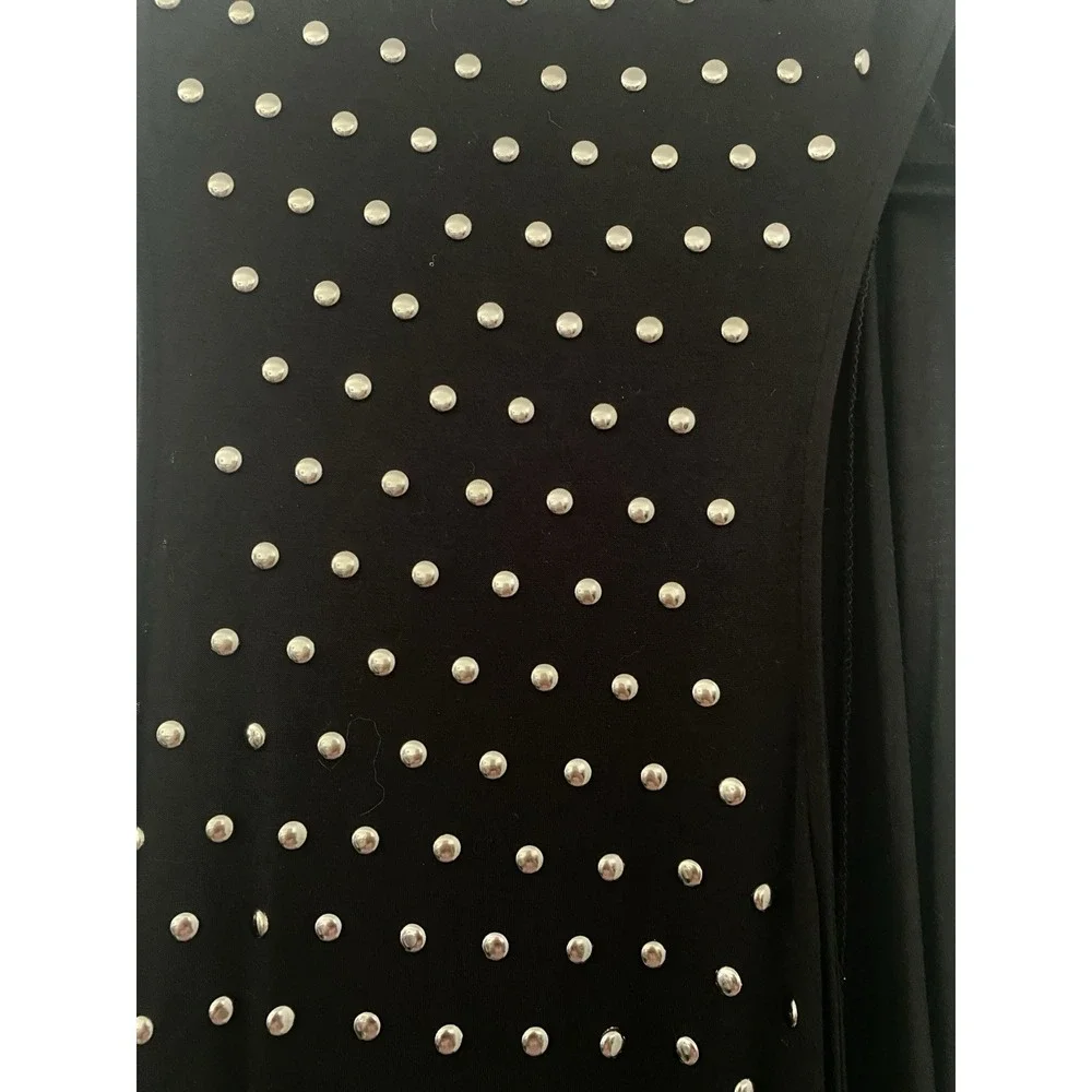 INC International Concepts Y2K Woman Black Studded Open Front Drape Vest Size 1X - Picture 4 of 7